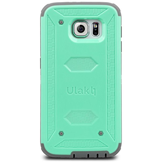 ULAK Galaxy S6 Case, [Drop Protection] Knox Armor [Rugged Defense] Heavy Duty with Shock Absorbent [Dual Layered Hybrid Case] Cover for Samsung Galaxy S6 - [Mint Green]