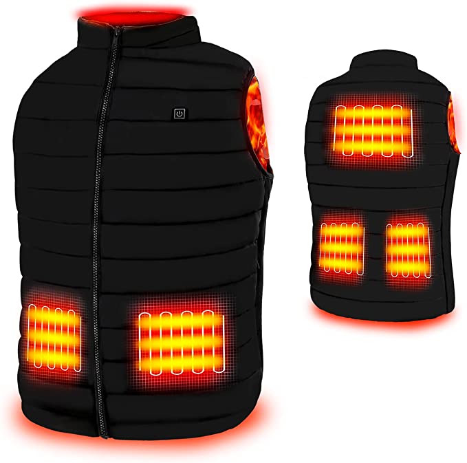 Heated Vest, USB Electric Heating Vest, Lightweight Warm Vest for Men Women Outdoor( Battery Pack Not Included)
