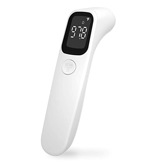 Nicwell Forehead Thermometer for Adults and Kids, No-Touch Digital Infrared Baby Thermometer with Fever Alert,Accurate Instant Reading and Power Saving, White