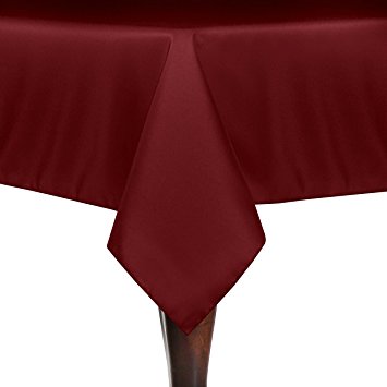 Ultimate Textile 60 x 120-Inch Rectangular Polyester Linen Tablecloth Cherry Red
