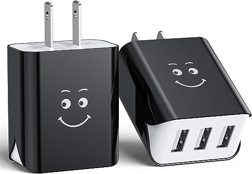 Upgraded USB Wall Charger, Charging Block 3.1A 3-Port 2-Pack UL Certified USB Plug Cube Compatible for iPhone 11/Xs/XS Max/XR/X/8/7/6/Plus,iPad Air/Mini,Galaxy10/9/8/7,Note9/8,Nexus