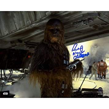 Peter Mayhew Signed Chewbacca in Star Wars: The Empire Strikes Back 8x10 Photo