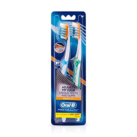 Oral-B Pro-Health Smart-Flex Toothbrush - 2 Unit, Soft (Colors May Vary)