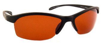 Sea Striker Wave Runner Polarized Sunglasses with Black Frame and Vermillion Lens (Fits Medium to Large Faces)