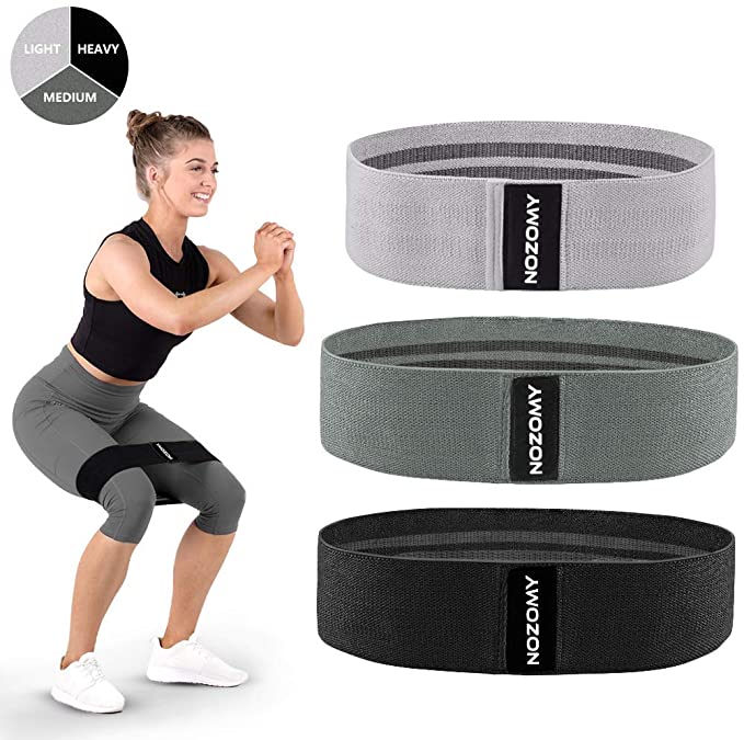 NOZOMY Resistance Bands for Legs and Butt Non Slip Fabric Exercise Bands for Women Men Fitness Loop Workout Stretch Bands Gym Booty Bands for Squat Glute Hip Training