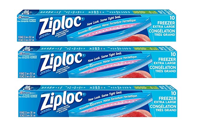 Ziploc Brand Extra Large Freezer Bags, 3 Pack