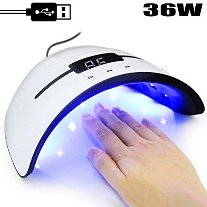 LED UV Lamps for Nail Gel 3 Timers Auto Sensor LED Digital Display USB Plug Carry Convenient