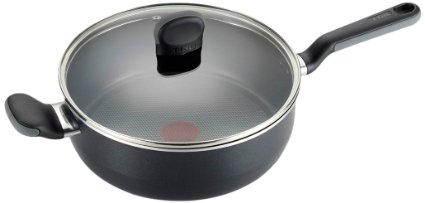 T-fal A68833 Soft Sides Nonstick Thermo-Spot Dishwasher Safe Oven Safe Saute Pan  Jumbo Cooker Cookware 42-Quart Black