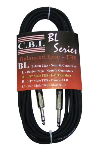 CBI BL2A Cable - 6 Foot, 1/4 Inch TRS To 1/4 Inch TRS Balanced