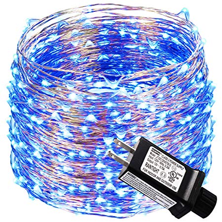 ZAECANY LED String Lights 99ft 300 LEDs Fairy String Lights for Bedroom, Patio, Indoor/Outdoor Completely Waterproof Copper Lights for Birthday, Wedding, Party Starry Lights UL Listed Blue