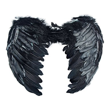 SUKRAGRAHA Angel Feather Wings Christmas Carol Costume Accessory Black Small