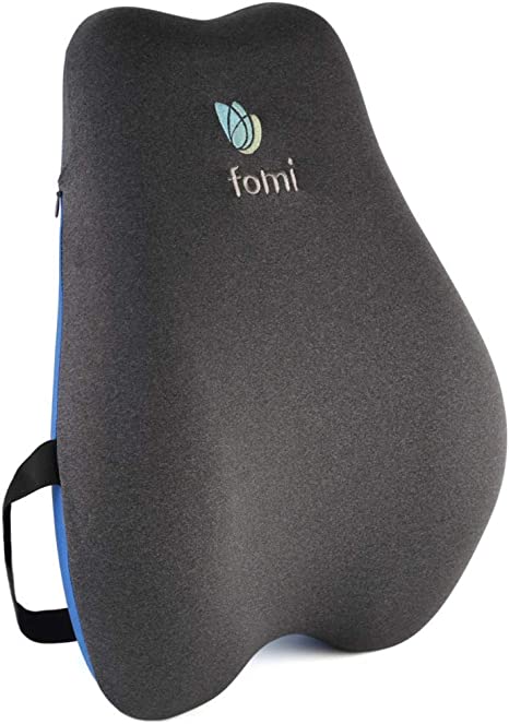 FOMI Back Lumbar Support Pillow | Thick Thoracic Memory Foam Pad for Car, Home, Office, Gaming Chair, Wheelchair, Recliner | Sciatica, Tailbone Pain Relief | Upper Lower Backrest Enhances Posture
