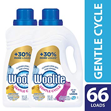 Woolite Gentle Cycle Liquid Laundry Detergent, 2x33 Loads, Regular& HE Washer, Sparkling Falls Scent