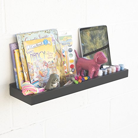 WALLNITURE Floating  Wall Mountable Shelf Tray Nursery Book Shelf 23 Inch  Black