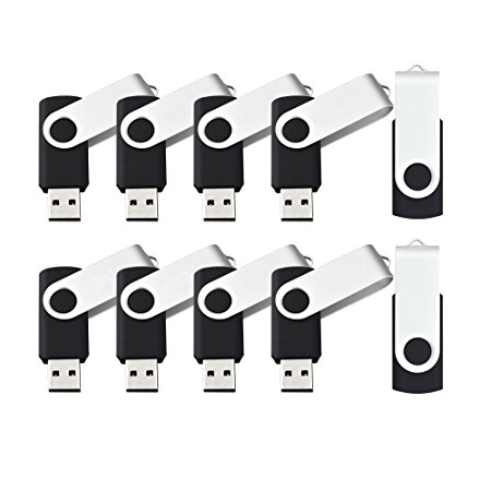 100 8GB Flash Drive - Bulk Pack - USB 2.0 Swivel Design in BLACK