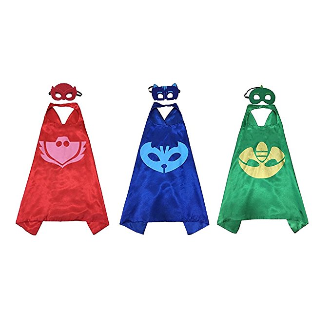 NEW Superhero PJ Masks Cape/Mask Set Gekko Owlette Catboy Kids Costume Party
