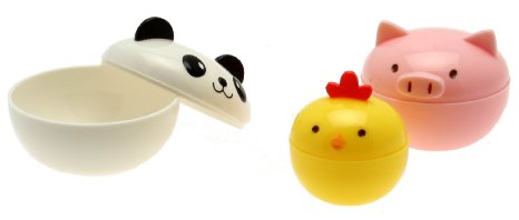 Kotobuki Mini Condiment Containers for Bento Box, Panda, Piggy and Chick