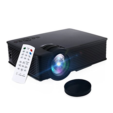 GBTIGER Portable Mini Projector 1500 Lumens 1920 x 1080 Pixels 20000Hours Lens Life times LCD/LED Projector Home Theater, AV/HDMI/VGA/USB(Black)