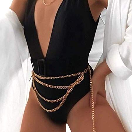 Victray Boho Layered Waist Chains Beach Coins Belly Body Chain Fashion Belts Body Accessories Jewelry for Women and Girls
