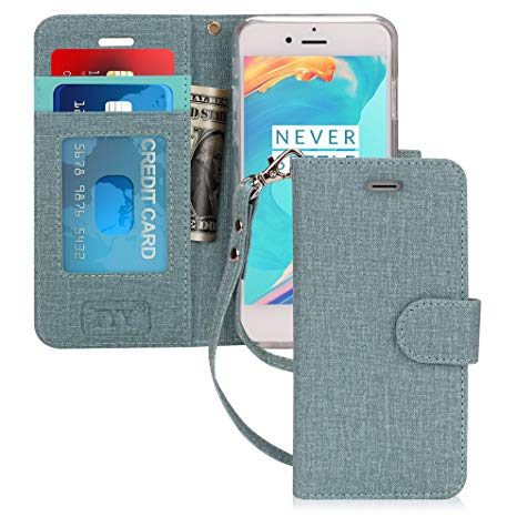 FYY Luxury PU Leather Wallet Case for iPhone 7/iPhone 8, [Kickstand Feature] Flip Folio Case Cover with [Card Slots] and [Note Pockets] for Apple iPhone 7/iPhone 8 (4.7") Turquoise