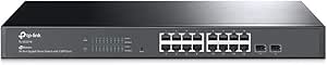 TP-Link TL-SG2218 16-Port Gigabit Managed Netzwerk LAN Switch mit 2 SFP-Slots (19 Zoll Rack-Montage, Zentrales Cloud-Management, Omada-SDN, IPv6, QoS, IGMP, LAN) schwarz,Geschäfts-Netzwerk