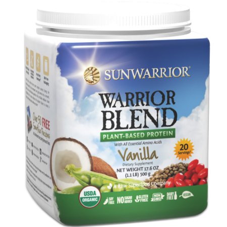Sunwarrior - Warrior Blend, RAW Plant Based Protein, Vanilla, 20 Servings (1.1 lbs) (FFP)