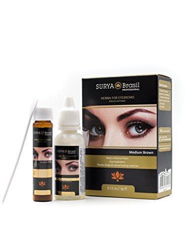 Surya Brasil Henna for Eyebrows (with free Sleek Compact Mirror) (Light Brown)