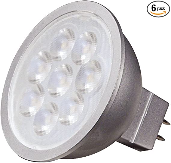 (Pack of 6) Satco S9495, 6.5MR16/LED/40'/27K/12V, LED Light Bulb