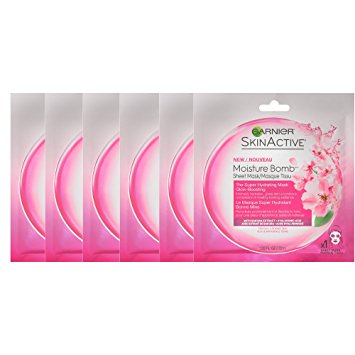 Garnier SkinActive Super Hydrating Sheet Mask, Glow-Boosting,  6 Count