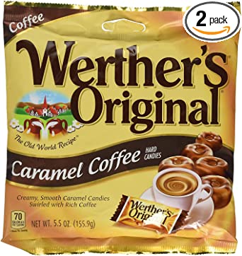 Werthers Original Caramel Coffee Hard Candy Pieces Round Hard Candy 5.5 Oz, Set of 2