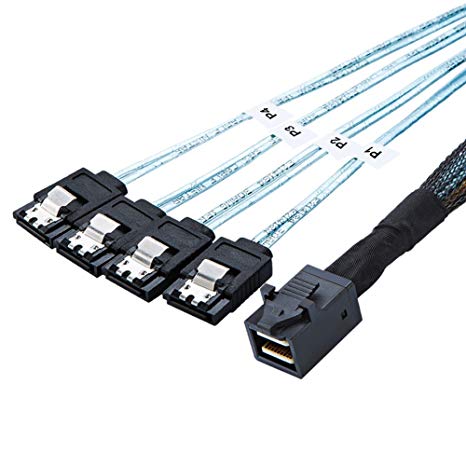 CableCreation Internal HD Mini SAS (SFF-8643 Host) - 4x SATA (Target) Cable,SFF-8643 to 4x SATA Cable, 3.3ft, SFF-8643 for Controller, 4 Sata Connect to hard drive …