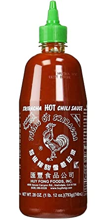 Sriracha HOT Chili Sauce (3 Giant 28 oz Bottles)