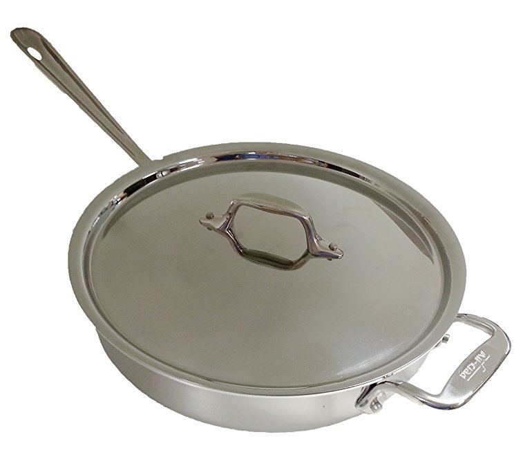 All-Clad 2014 Promo P14 4403 Stainless Steel Tri-Ply Bonded Dishwasher Safe 3-Quart Saute Pan with Lid, Silver