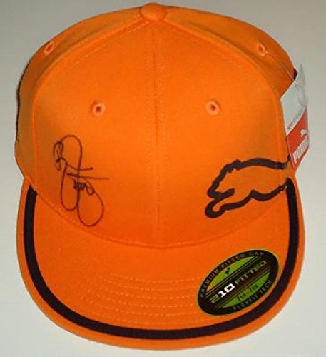 RICKIE FOWLER signed *ORANGE* Fitted PUMA golf hat W/COA - Autographed Golf Equipment