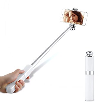 Lipstick Selfie Stick (Lipstick Design) Pocket Size, ProCIV Cute Fashion Portable Extendable Monopod For IPhone 7 6 6s Plus 5s Samsung S7 S6 S5 S4 Note 2 3 4 5 Android Smart Phones Silver