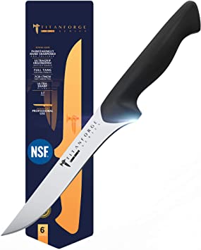 TITAN FORGE - Boning Knife 6" Inch - Pro Series Knives - 7CR17MOV High-Carbon steel - Full Tang - NSF Certified