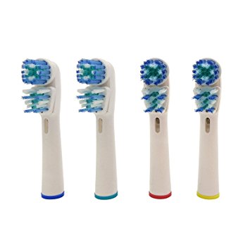 Ronsit Dual Clean Replacement Brush Heads Compatible with Oral-B Electric Toothbrush (4-Pack)