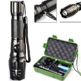 CVLIFE 800 Lumens CREE XM-L T6 LED Adjustable Focus Rechargeable Flashlight Lamp Light with 18650 Battery and Chargers