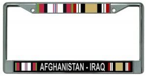 Afghanistan - Iraq Veteran Chrome License Plate Frame