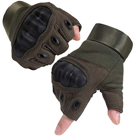 HIKEMAN Full Finger Half Finger Gloves for Men and Women, Touch Screen Hard Knuckle Gloves for Outdoor Sports and Work, Suitable for Cycling, Motorcycle, Hiking, Climbing, Lumbering, Heavy Industry