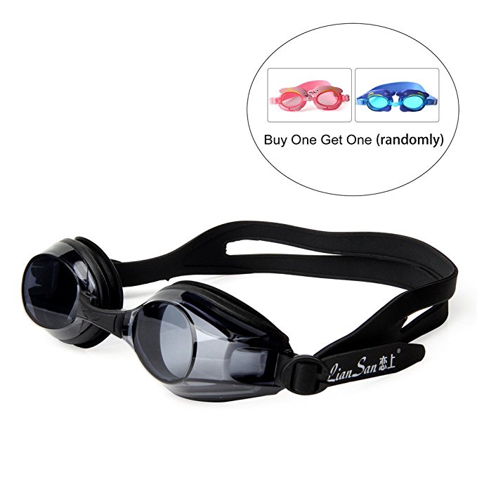 LianSan Adults Kids Swimming Goggles Prescription Myopia Up to -8.0 Sports Swim Goggles Glasses Anti-fog for Men Women AF2100