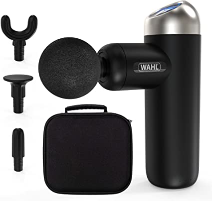 Wahl Mini Massage Gun, Deep Tissue Percussion Massager, Cordless Muscle Massagers, On-the-Go Massaging, 6 Speed Settings, 4 Attachment Heads, Lightweight, Powerful, Ideal for Travel & Gym