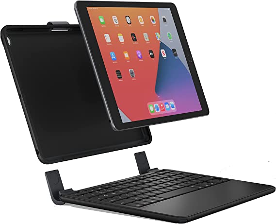 Brydge iPad 10.2 MAX Wireless Keyboard case, Compatible with iPad 7th, 8th and 9th Generation, Bluetooth Connection, Backlit Keyboard, 4 Foot Drop Protection