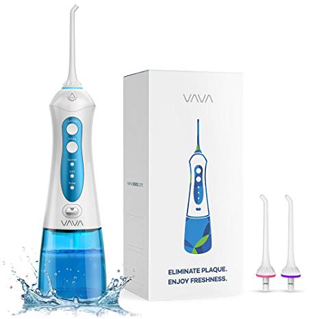 VAVA Water Dental Flosser with 3 Interchangeable Jet Tips, Easy-to-Clean Water Reservoir, Preset Modes for Optimal Flossing, Leak-Proof Electric Dental Floss, Portable Cordless Design