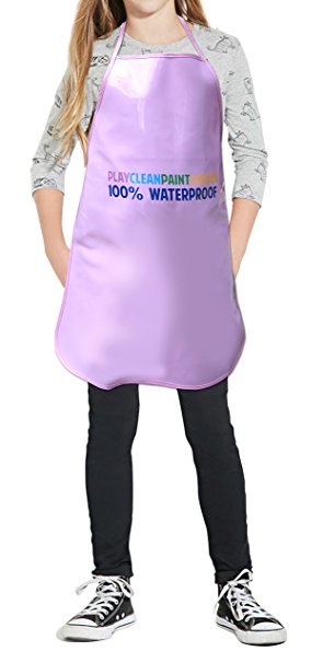 Children's Artists Aprons Heavy Duty Reusable PVC Waterproof Apron - Great for Cooking, Classroom, Playing, Community Events, Art & Crafts, Painting and More - Easy to Clean, by JarJar