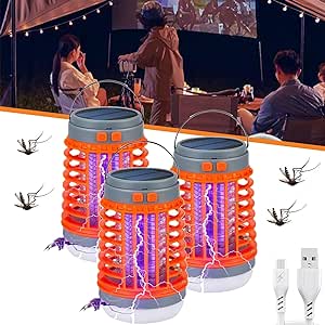 Zap Tech Mosquito Zapper, 2024 Best Buzzbug Mosquito Killer, Portable 3 in 1 Mozz Guard Mosquito Zapper,USB Charing and Solar Buzzbug Lantern, Suitable for Outdoor and Indoor (3PCS)