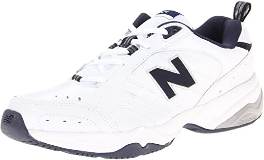 New Balance Men's 624 V2 Casual Comfort Cross Trainer, White/Navy, 7 M US