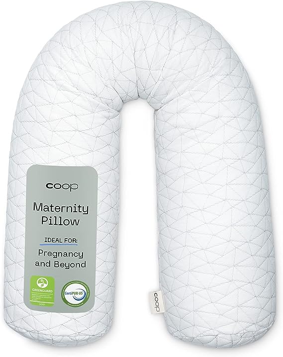 Coop Home Goods Maternity Pillow - Memory Foam Body Pillow for Pregnancy, Original Pregnancy Pillow, Side Sleeper Body Pillow, Full Body Pillow for Sleeping, Pregnancy Pillows for Sleeping (White)