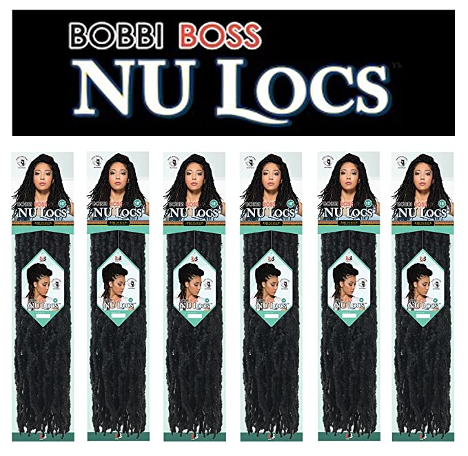 Bobbi Boss 100% Premium Fiber Hair Nu Locs 18" - BNULC-18 (6 Pack/Color #1)