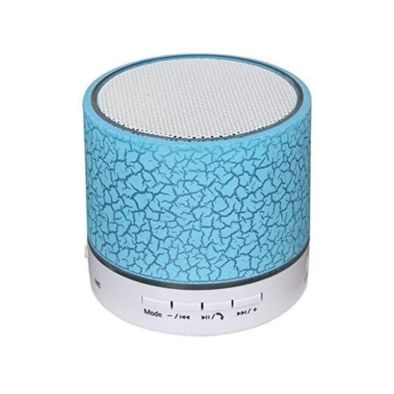 Wireless Bluetooth Speaker, SOUNDMAE Stereo Speaker with Mic HD Audio and 7 Color Charging, Portable Loudspeaker Box Support TF Card, FM for iPhone Android Smartphone Tablet PC (Blue)
